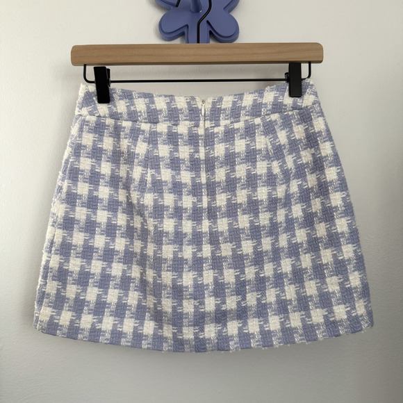 Amanda Uprichard XS Oleander Mini Skirt Lennox Tweed Lavender Preppy Spring - Picture 3 of 7